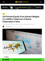 US Private Equity Firm Advent Weighs $1.2 Billion Takeover of Swiss Chipmaker U-blox - CoinCentral