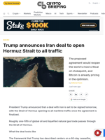 Trump announces Iran deal to open Hormuz Strait to all traffic