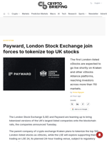 Payward and London Stock Exchange team up on tokenized UK stocks