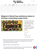 Belgium's World Cup workhorse status is driving a surprising crypto trend