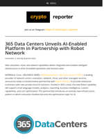 365 Data Centers Unveils AI-Enabled Platform in Partnership with Robot Network