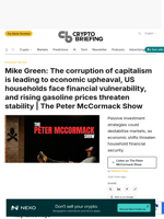 Mike Green: The corruption of capitalism is leading to economic upheaval, US households face financial vulnerability, and rising gasoline prices threaten stability | The Peter McCormack Show