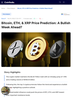Bitcoin, ETH, & XRP Price Prediction: A Bullish Week Ahead?