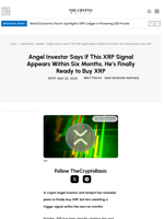 Angel Investor Says If This XRP Signal Appears Within Six Months, He’s Finally Ready to Buy XRP
