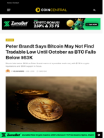 Peter Brandt Says Bitcoin May Not Find Tradable Low Until October as BTC Falls Below $63K
