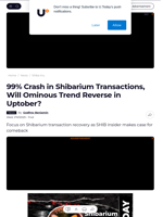 99% Crash in Shibarium Transactions, Will Ominous Trend Reverse in Uptober? - U.Today