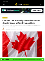 Canada Tax Authority Identifies 40% of Crypto Users at Tax Evasion Risk
