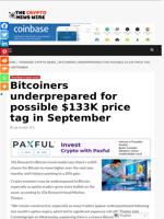 Bitcoiners underprepared for possible $133K price tag in September - The Crypto News Wire