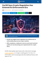 CertiK Says Crypto Regulation Has Entered Its Enforcement Era