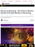 Bitcoin Bounce: 3 Key Metrics to Watch for Bull Market