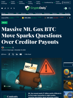 Massive Mt. Gox BTC Move Sparks Questions Over Creditor Payouts - Crypto Daily