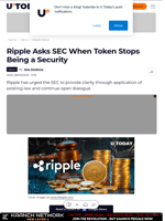 Ripple Asks SEC When Token Stops Being a Security