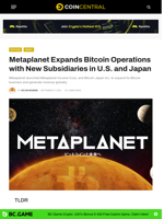 Metaplanet Expands Bitcoin Operations in U.S. and Japan
