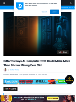 Bitcoin Miner Bitfarms Says AI Pivot Could Out-Earn Mining