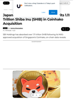 Japanese Banking Giant SBI Inherits 1.11 Trillion Shiba Inu (SHIB) in Coinhako Acquisition - U.Today