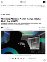 Morning Minute: North Korea Hacks Drift for $285M - Decrypt