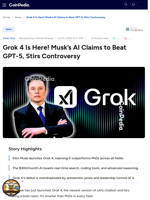 Grok 4 Is Here! Musk’s AI Claims to Beat GPT-5, Stirs Controversy