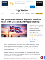 UK government forms AI public services team with Meta and Anthropic backing