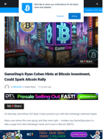 GameStop’s Bitcoin Investment Could Spark Altcoin Rally