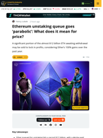 Ethereum Exit Queue Hits Record $12B ETH, Raising Sell-Pressure Worries