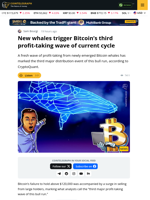 Bitcoin Profit-Taking Surges as New Whales Realize Billions