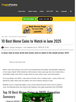 10 Best Meme Coins to Watch in June 2025