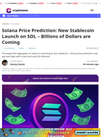 Solana Price Prediction: New Stablecoin Launch on SOL – Billions of Dollars are Coming