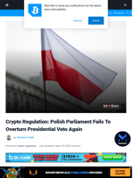 Crypto Regulation: Polish Parliament Fails To Overturn Presidential Veto Again | Bitcoinist.com