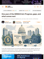 One year of the GENIUS Act: Progress, gaps, and what comes next - AMBCrypto