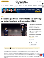 Foxconn partners with Intel to co-develop AI infrastructure at Computex 2026