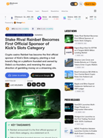 Stake Rival Rainbet Becomes First Official Sponsor of Kick's Slots Category