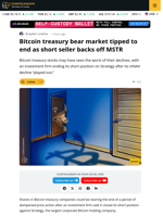 Bitcoin Treasury Bear Market May Be Nearing Its End