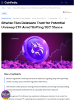 Bitwise Files Delaware Trust for Potential Uniswap ETF Amid Shifting SEC Stance