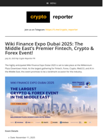 Wiki Finance Expo Dubai 2025: The Middle East's Premier Fintech, Crypto & Forex Event!