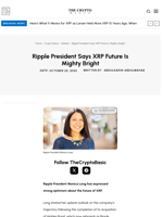 Ripple President Says XRP Future Is Mighty Bright