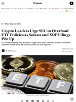 Crypto Leaders Urge SEC to Overhaul ETF Policies as Solana and XRP Filings Pile Up - Decrypt