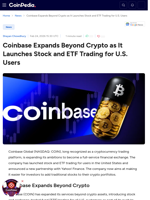 Coinbase Expands Beyond Crypto as It Launches Stock and ETF Trading for U.S. Users