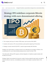 Strategy IPO redefines corporate Bitcoin strategy with euro-denominated offering - CoinJournal