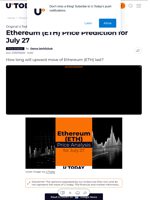 Ethereum (ETH) Price Prediction for July 27