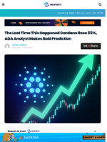 The Last Time This Happened Cardano Rose 55%, ADA Analyst Makes Bold Prediction