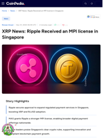 Ripple's latest approval in Singapore may impact the XRP price positively.