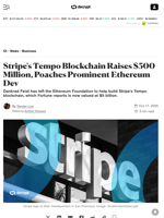 Stripe's Tempo Blockchain Raises $500 Million, Poaches Prominent Ethereum Dev - Decrypt