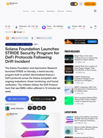 Solana Foundation Launches STRIDE Security Program for DeFi Protocols Following Drift Incident – Defi Bitcoin News
