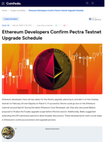 Ethereum Developers Confirm Pectra Testnet Upgrade Schedule