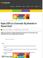 Ripple (XRP) at a Crossroads: Big Moonshot or Massive Drop?