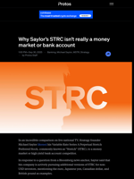 Why Saylor’s STRC isn’t really a money market or bank account