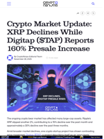 Crypto Market Update: XRP Declines While Digitap ($TAP) Reports 160% Presale Increase