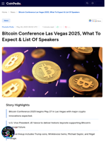 Bitcoin Conference Las Vegas 2025, What To Expect & List Of Speakers