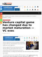 Venture capital game has changed due to market maturation — VC exec - The Crypto News Wire