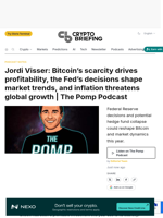 Jordi Visser: Bitcoin's scarcity drives profitability, the Fed's decisions shape market trends, and inflation threatens global growth | The Pomp Podcast